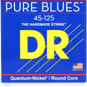 DR Strings PB5-45 Pure Blues Quantum-nickel/Round Core Bass Guitar Strings - .045-.125 Medium 5-string image 4