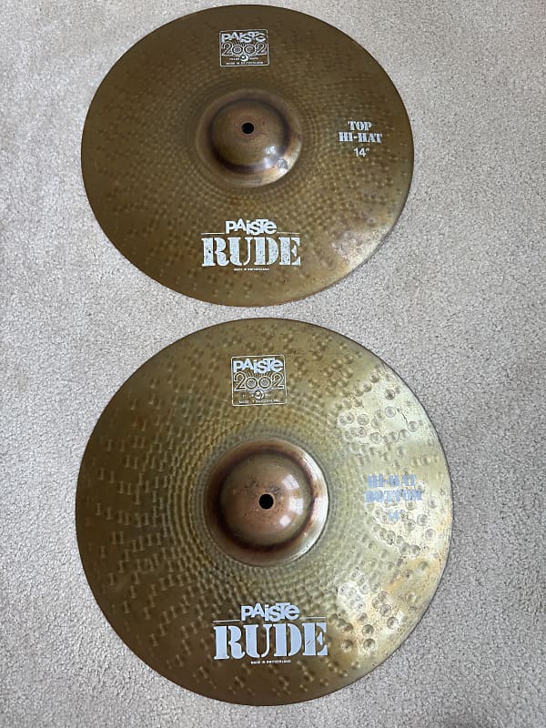 Paiste 2002 Rude 14” Hi Hat Cymbals 875 1149 Grams Made Reverb