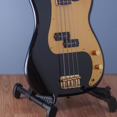 Squier 40th Anniversary Precision Bass Gold Edition Black DEMO image 3