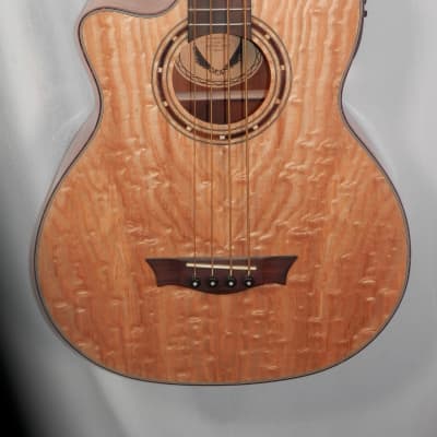 Dean Exotica Quilt Ash Gloss Natural Left-Handed Acoustic Electric Bass DEMO *Blemish image 3