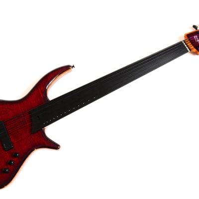 Cortex Bass Napoléon 6 String Fretless - Ash Top in Translucent Red Sunburst image 5