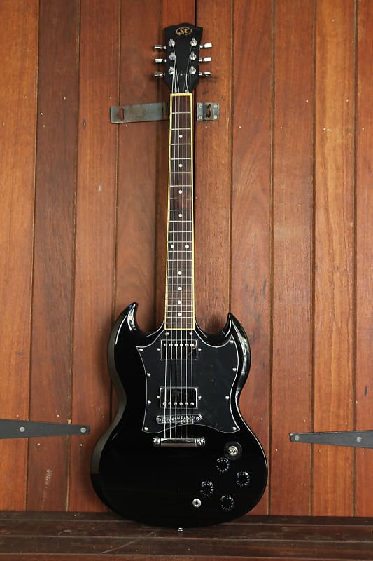 【SX】SGタイプ エレキギター 黒 SX SG Style Black Electric Guitar w/Accessories