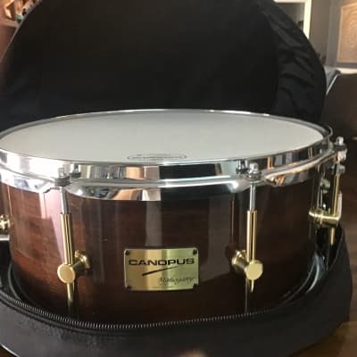 Canopus Canopus Mahogany Snare Drum 14x6.5 Black Lacquer snare