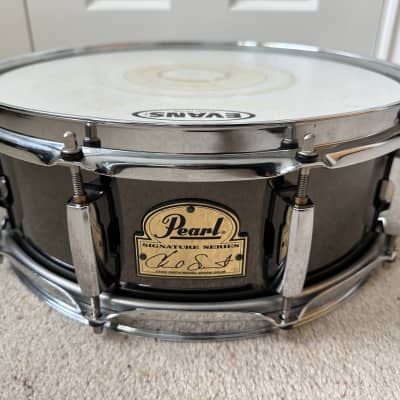 Pearl CS1450 Chad Smith Signature 14x5" Steel Snare Drum 2010s - Black Nickel image 1