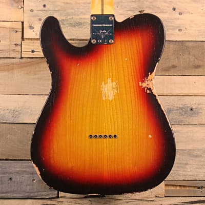 Fender Custom Shop P90 Telecaster Thinline Relic Chocolate 3-Color Sunburst image 2