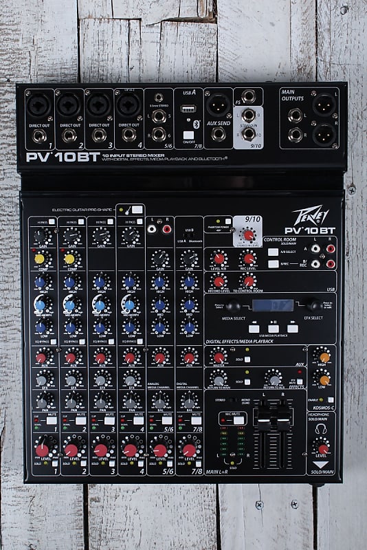 Peavey PV 10 BT Compact 10 Input Stereo Mixer with Bluetooth and Digital Effects image 1