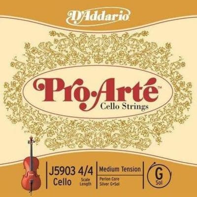D'addario J5903-3/4M D'Addario Pro-Arte Cello Single G String, 3/4 Scale, Medium Tension