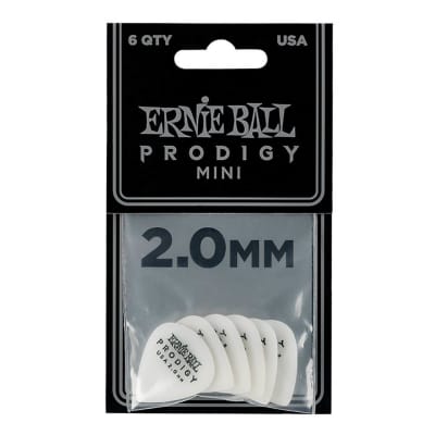 Ernie Ball Prodigy White 3s Mini 2.0mm Guitar Picks - 6-Pack image 2
