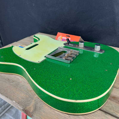 Real Life Relics  Tele® Telecaster® Body Double Bound Aged Green Flake Sparkle #4 image 6