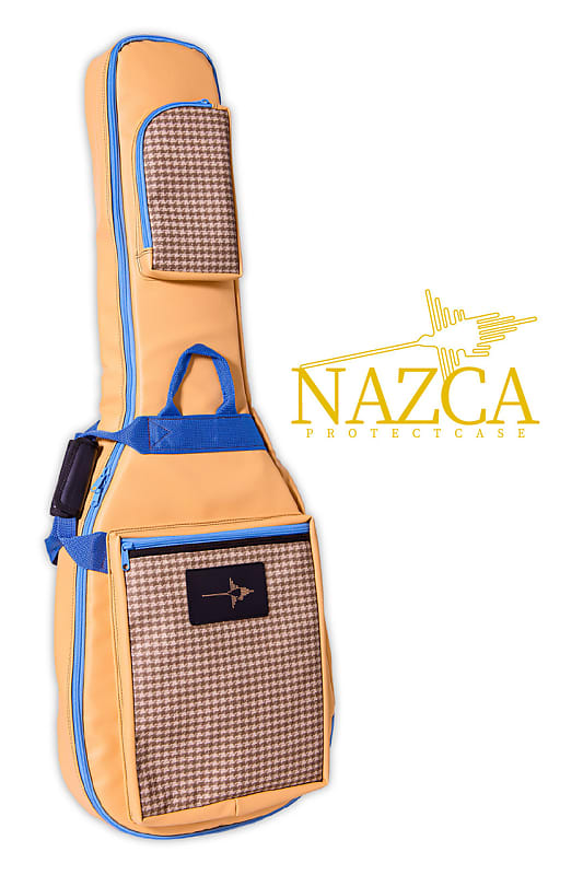 NAZCA PROTECT CASE for Electric Guitar ~ Beige&Bullterrier check ~[Hand  made in Japan]