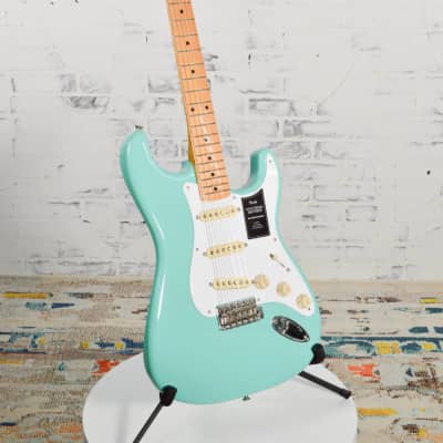 New Fender Vintera 50's Stratocaster Electric Guitar Seafoam Green w/Soft Case image 3