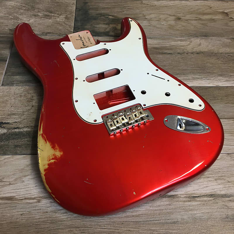 Franchin Mercury guitar body CANDY APPLE RED nitro relic aged Reverb