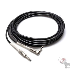 Hosa GTR-220R 1/4" TS Straight to Right-Angle Guitar/Instrument Cable - 20'