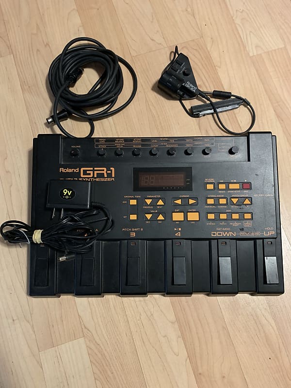 Roland GR-1 Synthesizer Pedal & GK-2A Pickup 1990s Black Complete image 1
