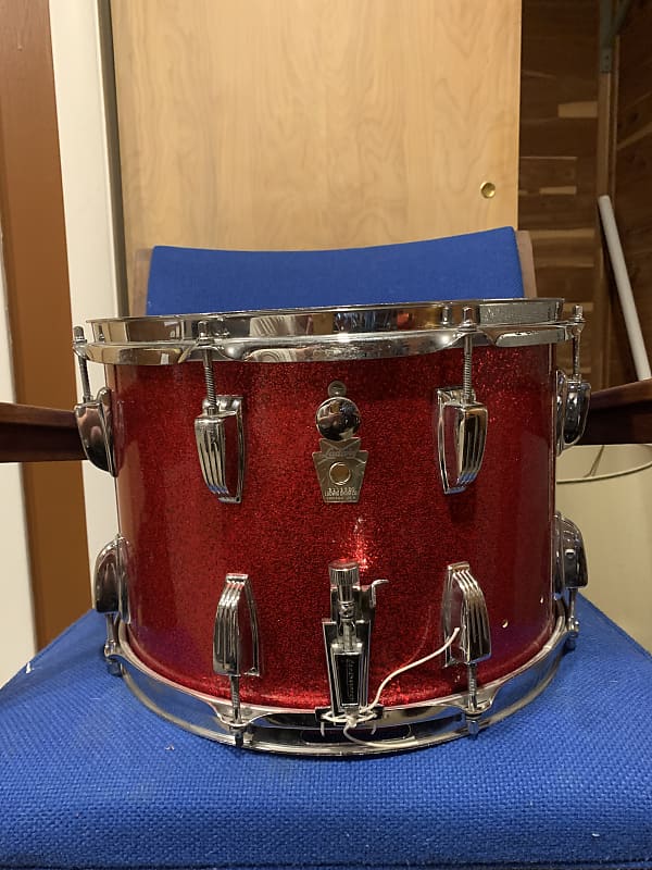 Ludwig Marching snare 1980s - Red sparkle | Reverb