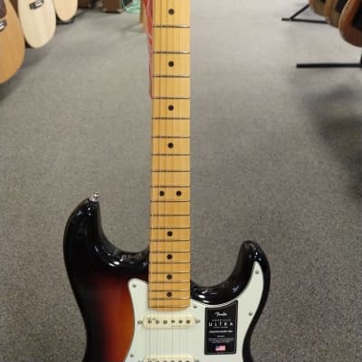 New Fender American Ultra Stratocaster HSS Electric Guitar - Ultraburst with Fender Deluxe Molded Case image 3