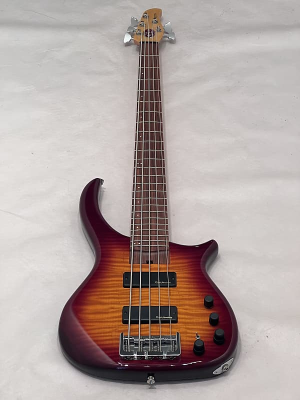 US Masters EP53LA  5 string Bass Guitar Sunburst Flametop made in the USA image 1