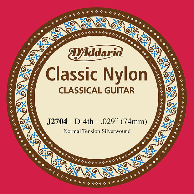 D'Addario J2704  Student Nylon Classical Guitar Single String Normal Tension Fourth String image 1