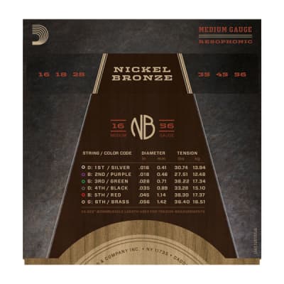 D'Addario Nickel Bronze Acoustic Guitar Strings, Resophonic Guitar, 16-56 image 3