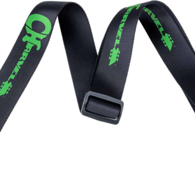 Genuine Charvel Logo Guitar Strap, Black with Green Logo image 1