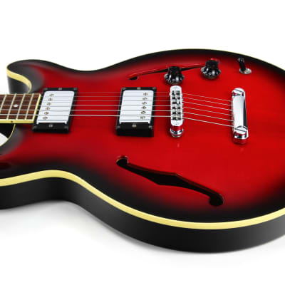 CLEAN! 2000 Hamer USA Newport Pro Black Cherry Burst - Solid Carved Spruce Top, Hollowbody Guitar! image 20