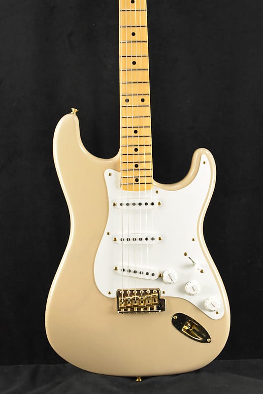 Mint Fender 1955 Stratocaster DLX Closet Classic with Gold Hardware - Faded Aged Dirty White Blonde image 1