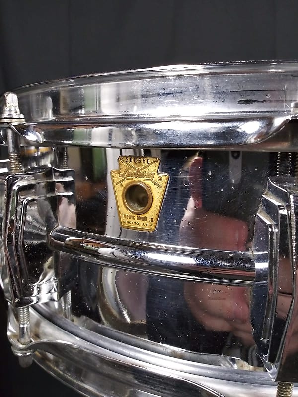 Ludwig No. 400 Supraphonic 5x14" 8-Lug Aluminum Snare Drum with Keystone Badge 1963 - 1969	 image 4