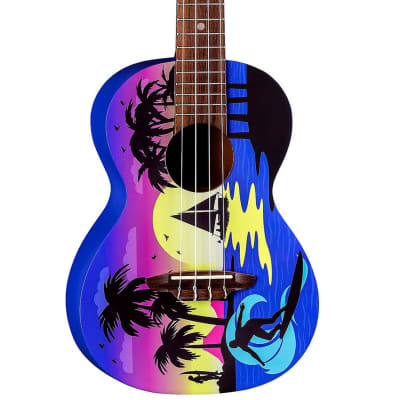 Luna Guitars Kauwela Summer Tenor Acoustic Ukulele Custom Graphic image 2