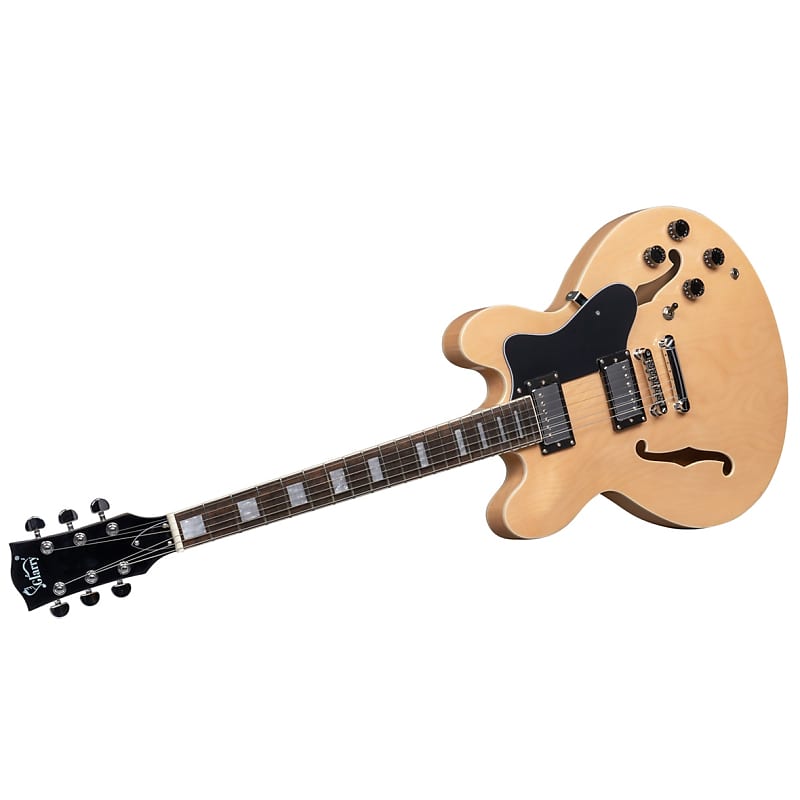 Glarry GGS101 Electric Guitars SemiHollow Body Tuneomatic Reverb