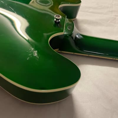 Firefly FF-338 Semi Hollow Body Electric Guitar Green Burst Quilted Maple image 11
