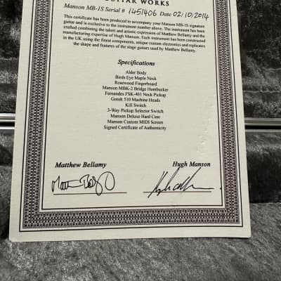 2014 Manson MB-1S Matt Bellamy Signature image 9