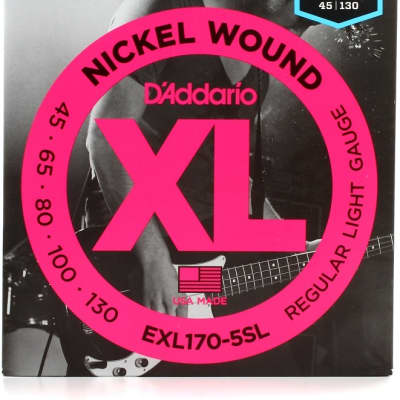 D'Addario EXL170-5SL Nickel Wound Bass Guitar Strings - .045-.130 Regular Light Super Long Scale 5-string image 1