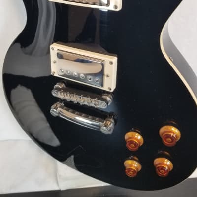 Epiphone Les Paul Electric Guitar, Ebony, Rosewood FB, Missing Headstock image 4