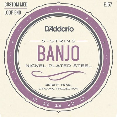 D'Addario EJ57 Nickel 5-String Banjo Strings, Custom Medium, 11-22 image 1