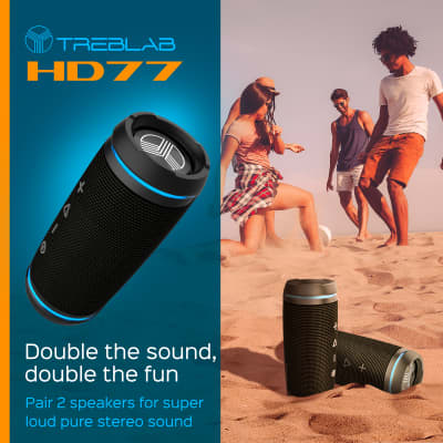 TREBLAB HD77 - Ultra Premium Bluetooth Speaker, Portable, Loud Bass, 20H Battery, IPX6 Waterproof image 4