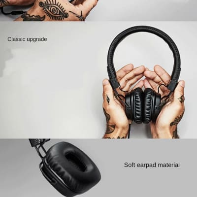 Marshall Major II Black Wired On-Ear Headphone Classic Retro Headphones Deep Bass Foldable image 2