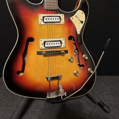 1960’s Stewart Burns Offset Style Hollowbody Guitar Sunburst Japan Made #305 image 5