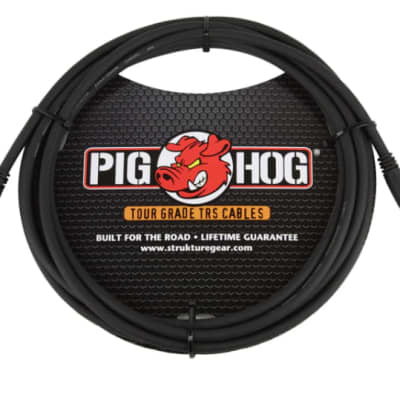 Pig Hog PTRS10 1/4" TRS Cable - 10' 2010s - Black image 1