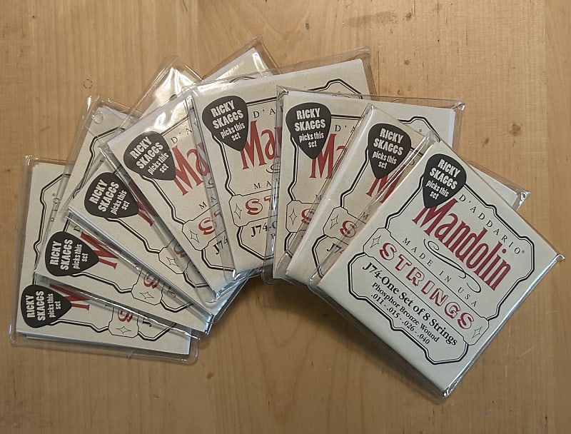 D'Addario J74 Phosphor Bronze Mandolin Strings 11–40 - 8 Complete Sets image 1