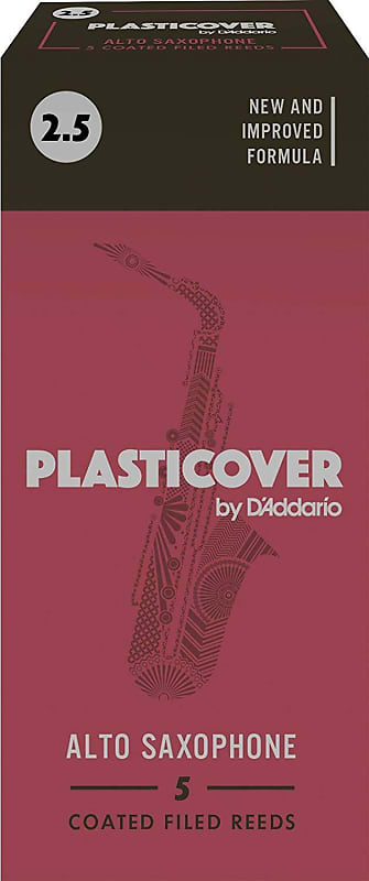 Rico Plasticover Alto Saxophone Reeds, Strength 2.5, 5-pack image 1