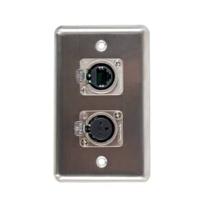 OSP D-2-1E1XF Duplex Wall Plate with 1 Tactical Ethernet and 1 XLR Female Connector