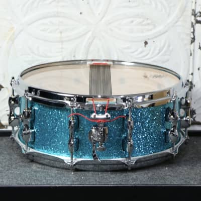 Sakae Maple Snare Drum 14X5.5in - Turquoise Champagne image 2