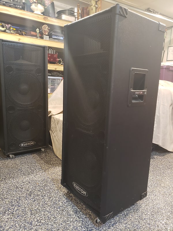 Kustom KPC215 Tower Speakers on wheels Black Reverb