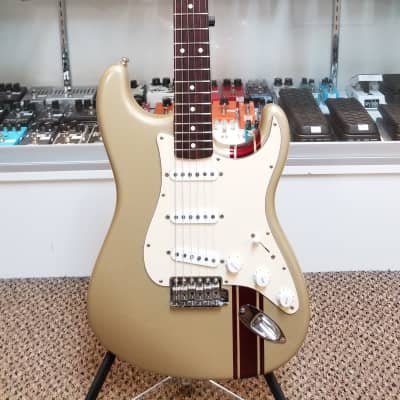 used Fender John Mayer Stratocaster in Shoreline Gold, Very Good Condition