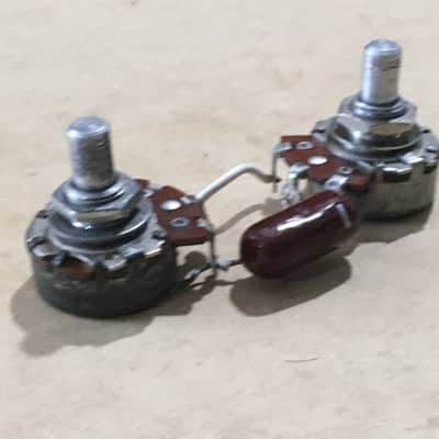 Two Rare Vintage USA 1971 Stackpole Pots 1 Meg Guitar Potentiometers Chocolate Drop Capacitor image 3