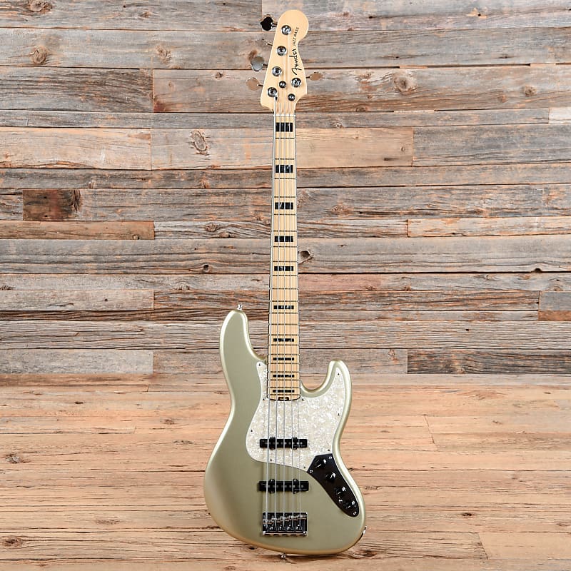 Fender American Elite Jazz Bass V - Champagne w/ Maple