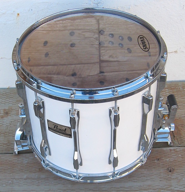 Pearl 11 x 14 Marching Snare Drum 70s/80s White Reverb