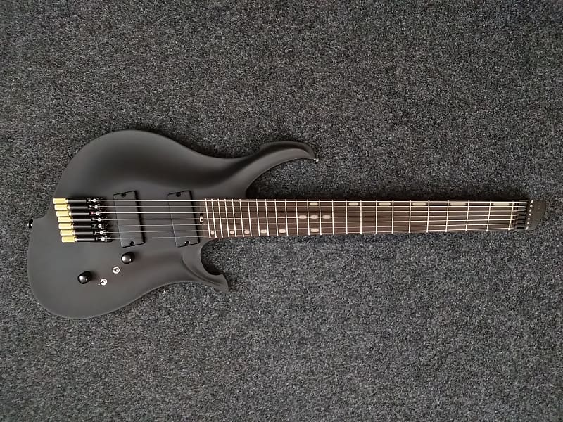 KOLOSS X7 headless Aluminum body 7 string electric guitar black image 1