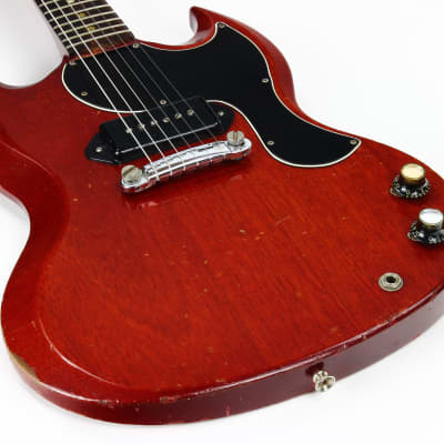 Early 1965 Gibson SG Jr. Junior WIDE NUT Cherry Red | No breaks, No refins Les Paul 1964 spec, Wraparound Tailpiece image 21