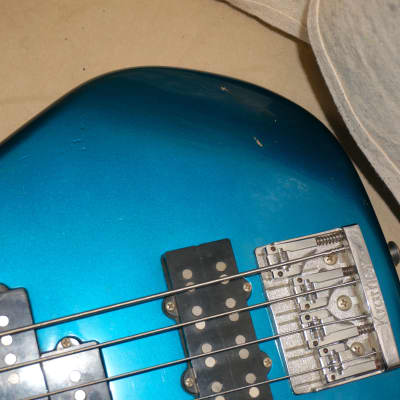 Kramer Focus 7000 Lefty Left-Handed 4-string Bass Guitar 1980s Blue - AS IS! image 4